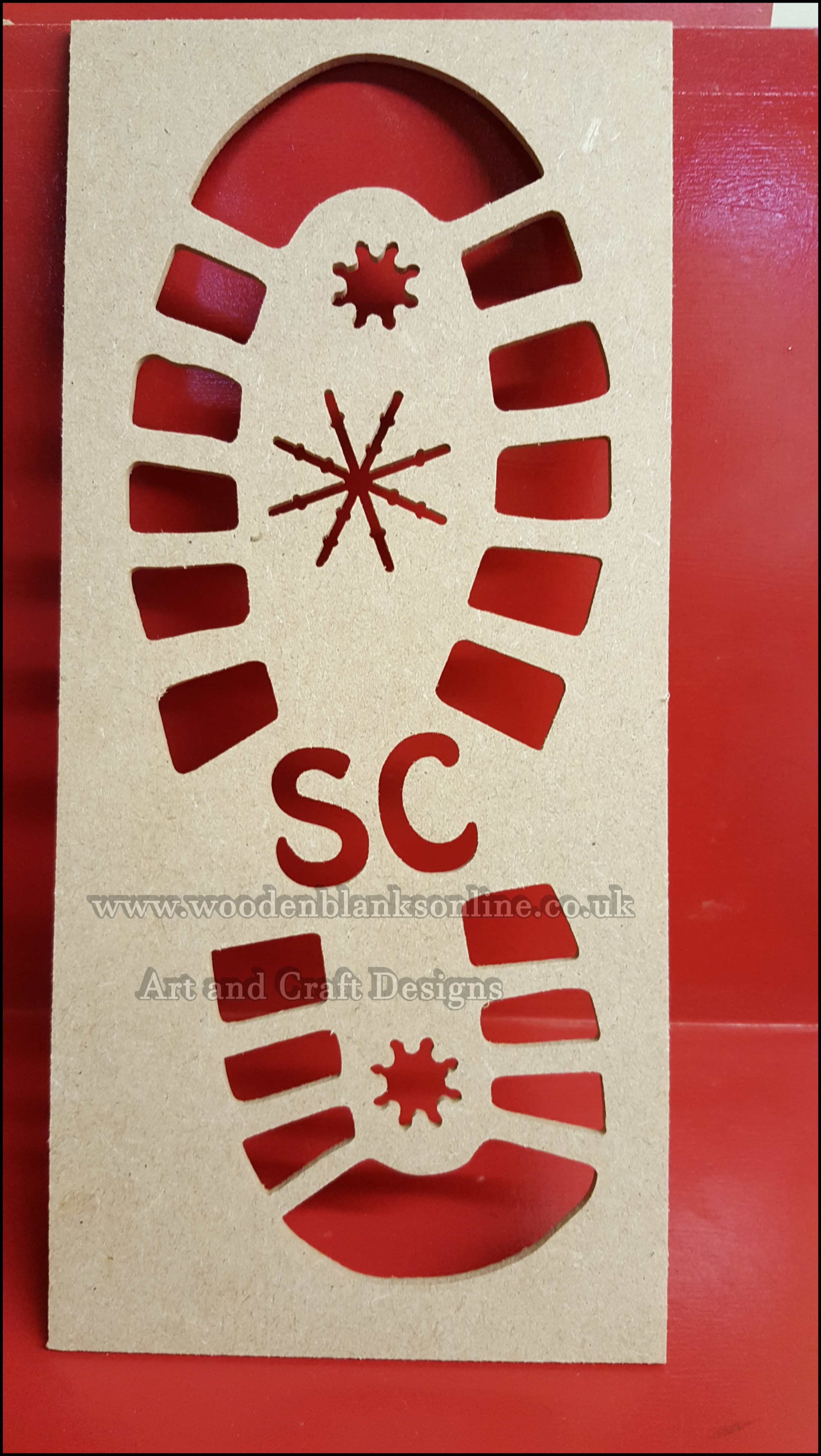 Santa's Footprints Stencil - Wooden Blanks Online
