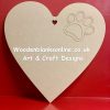 engraved pawprint heart
