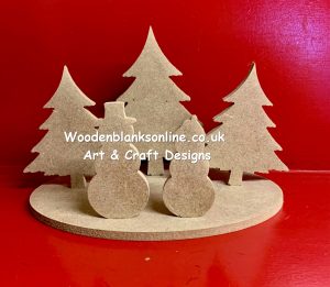 Snowman forest scene