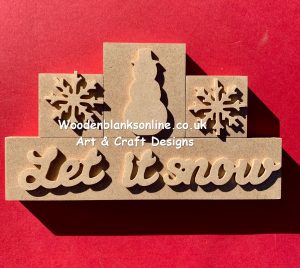 let it snow and snowman 18mm